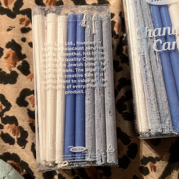 NIB Rite Lite 45pk Deluxe Chanukah Candles - Assorted Blue, Light Blue & White - Picture 2 of 2